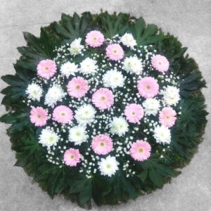 Bēru vainags ar rozā gerberām