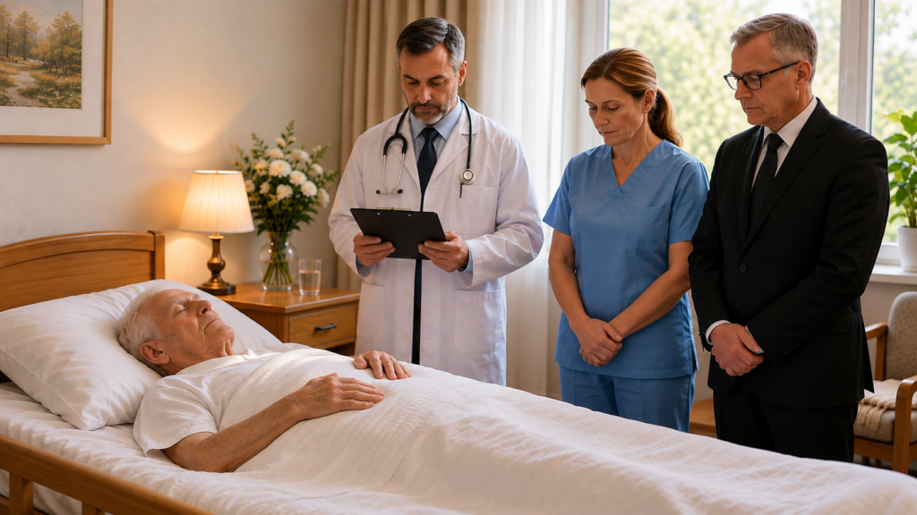 Cilvēks nomirst pansionātā medicīnas personāla klātbūtnē