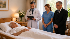 Cilvēks nomirst pansionātā medicīnas personāla klātbūtnē